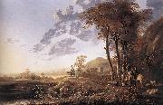 CUYP, Aelbert Evening Landscape with Horsemen and Shepherds dgj France oil painting reproduction